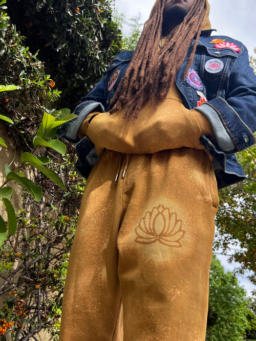 The Lowtuz Copper & Sunburst Taperd Sweat pants