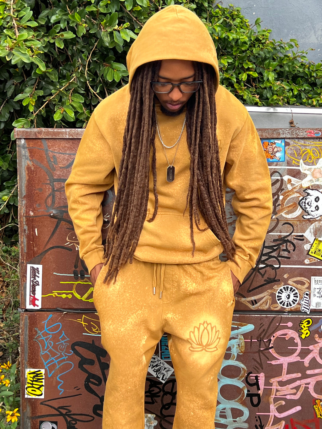 The Lowtuz Copper & Sunburst Taperd Sweat pants